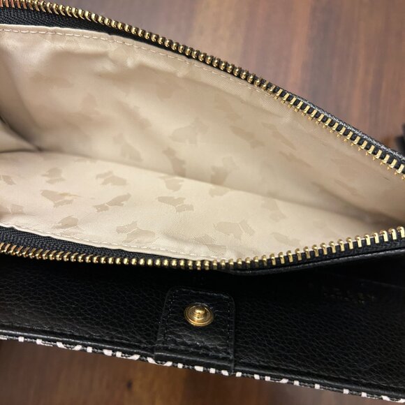 Radley London BiFold Signature Logo Matinee Black White Leather Zip Snap Wallet - Picture 12 of 16